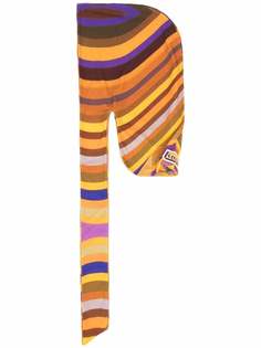 Formy Studio полосатая шапка с драпировкой и нашивкой-логотипом