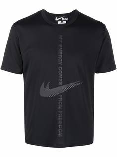 Black Comme Des Garçons футболка с принтом Swoosh