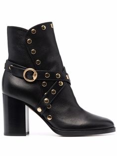 Gianvito Rossi ботильоны на блочном каблуке с заклепками