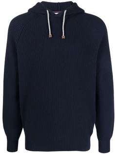 Brunello Cucinelli кашемировое худи в рубчик