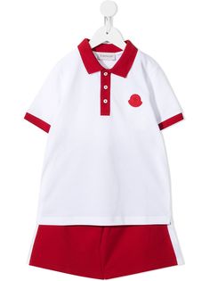Moncler Enfant комплект из шорт и рубашки поло с логотипом