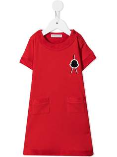 Moncler Enfant платье с махровыми вставками