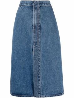 12 STOREEZ джинсовая юбка с разрезом спереди