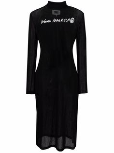 MM6 Maison Margiela облегающее платье миди с логотипом