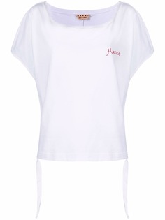 Marni футболка с вышитым логотипом
