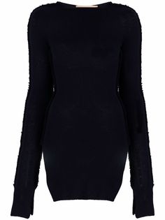 Marni длинный трикотажный джемпер с разрезами на манжетах