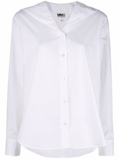 MM6 Maison Margiela рубашка с графичным принтом и V-образным вырезом