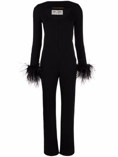 Saint Laurent комбинезон с перьями