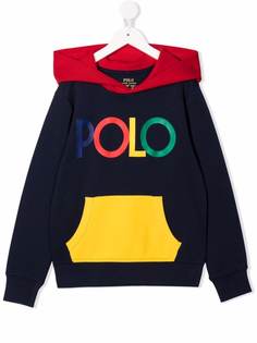 Ralph Lauren Kids худи в стиле колор-блок с логотипом