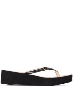 Jacquemus шлепанцы на танкетке с Т-образным ремешком