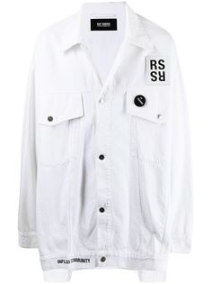 Raf Simons куртка-рубашка с нашивкой-логотипом