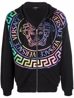 Versace худи на молнии с логотипом Medusa