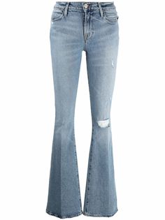 FRAME расклешенные джинсы с прорезями