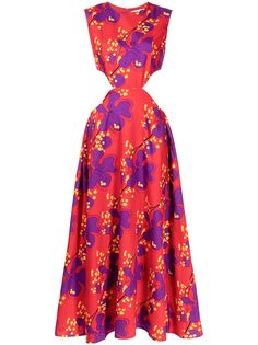 MEHTAP ELAIDI расклешенное платье макси с цветочным принтом