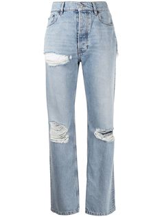 Balenciaga прямые джинсы с прорезями