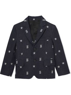 Burberry Kids однобортный пиджак с монограммой