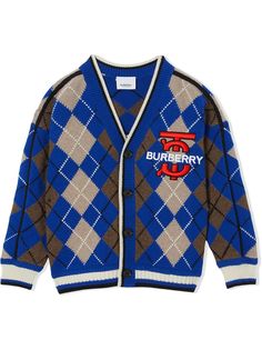 Burberry Kids кардиган с монограммой