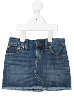 Ralph Lauren Kids джинсовая юбка мини с бахромой