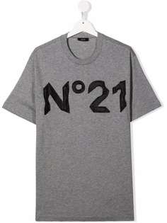 Nº21 Kids футболка с аппликацией-логотипом