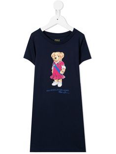 Ralph Lauren Kids платье-футболка с принтом Polo Bear