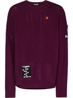 Raf Simons вязаный джемпер с нашивками