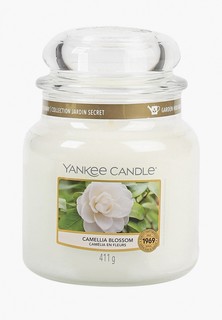 Свеча ароматическая Yankee Candle в стеклянной банке, Цветущая камелия, 411 г, 65-90 ч