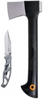 Набор Fiskars топор плотницкий малый+складной нож Paraframe (черно-оранжевый)