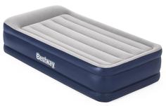 Надувная кровать Bestway 97х191х46см с подголовником (серый, матовый темно-синий)