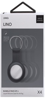 Чехол Uniq Lino для Apple AirTag 4шт. (серый)