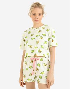Молочная пижама с авокадо Gloria Jeans