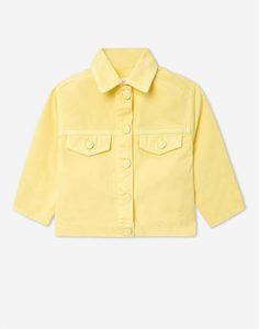 Светло-жёлтая джинсовая куртка oversize для девочки Gloria Jeans