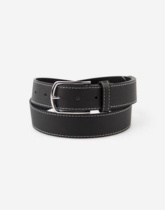 Чёрный ремень из экокожи мужской Gloria Jeans