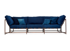 Трехместный диван дэним (the_sofa) синий 263x63x90 см.