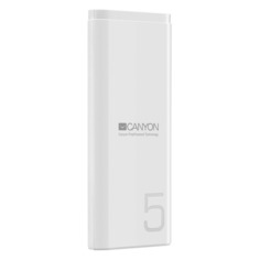 Внешний аккумулятор (Power Bank) CANYON PB-53, 5000мAч, белый [cne-cpb05w]