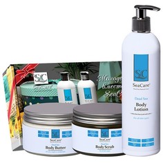 SeaCare, Подарочный Spa набор №10, лосьон для тела, скраб для тела, масло для тела Dead Sea
