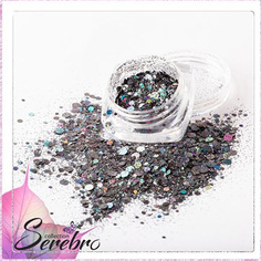 Serebro, Дизайн для ногтей «Лазерный блеск», серый