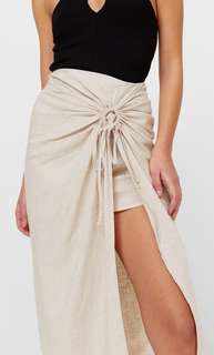 Stradivarius Юбка Миди В Стиле Рустик Цвет Камня 36