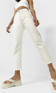 Stradivarius Джинсы Mom Fit С Цветовыми Блоками Цвет Небеленого Полотна 32