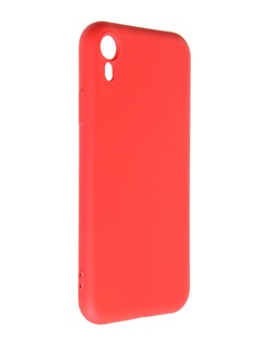 Чехол DF для APPLE iPhone XR с микрофиброй Silicone Red iOriginal-07