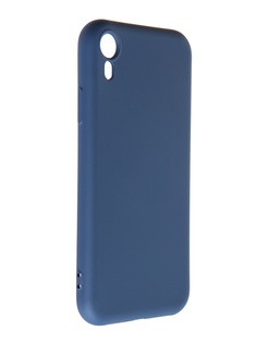 Чехол DF для APPLE iPhone XR с микрофиброй Silicone Blue iOriginal-07