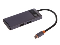 Хаб USB Baseus Metal Gleam Series 4-in-1 Multifunctional Type-C HUB Docking Station Grey CAHUB-CY0G