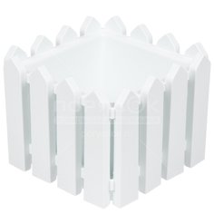 Горшок для цветов пластиковый Элластик-Пласт Лардо малый белый, 19.5х19.5х15.6 см