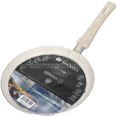 Блинница с мраморным покрытием Daniks JD-PM-24-MS-IND, 24 см, белая