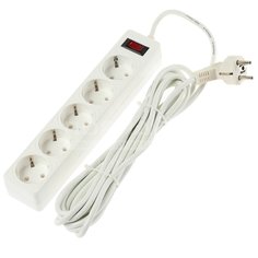 Сетевой фильтр 5 розеток Smartbuy BSP-50-W белый, 5 м