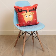 Наволочка, 43х43 см, Новогодний олень T2020-61 декоративная