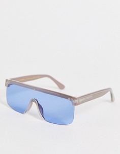 Большие солнцезащитные очки с козырьком в светло-серой оправе в стиле унисекс A.Kjaerbede Move 1-Серый