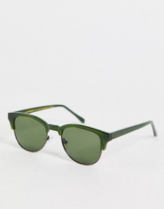 Темно-зеленые квадратные солнцезащитные очки в стиле унисекс A.Kjaerbede Club Bate-Зеленый цвет