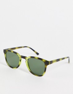 Квадратные солнцезащитные очки в стиле унисекс с прозрачной зеленой оправой с черепаховым дизайном A.Kjaerbede Bate-Зеленый цвет