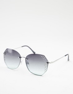 Женские круглые солнцезащитные очки в серебристой оправе Jeepers Peepers-Серебристый