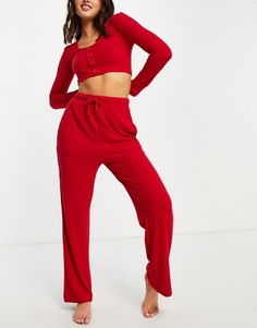 Комплект домашней одежды красного цвета в рубчик Brave Soul Noon-Красный
